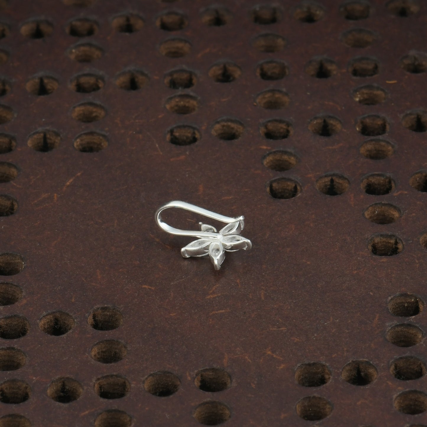 Champa CZ Silver Nose pin