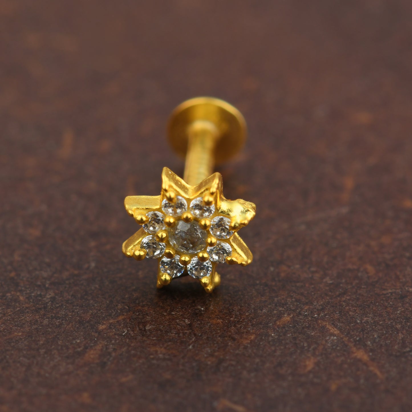Gold Plated Twinkle Star Clip On Nose Pin
