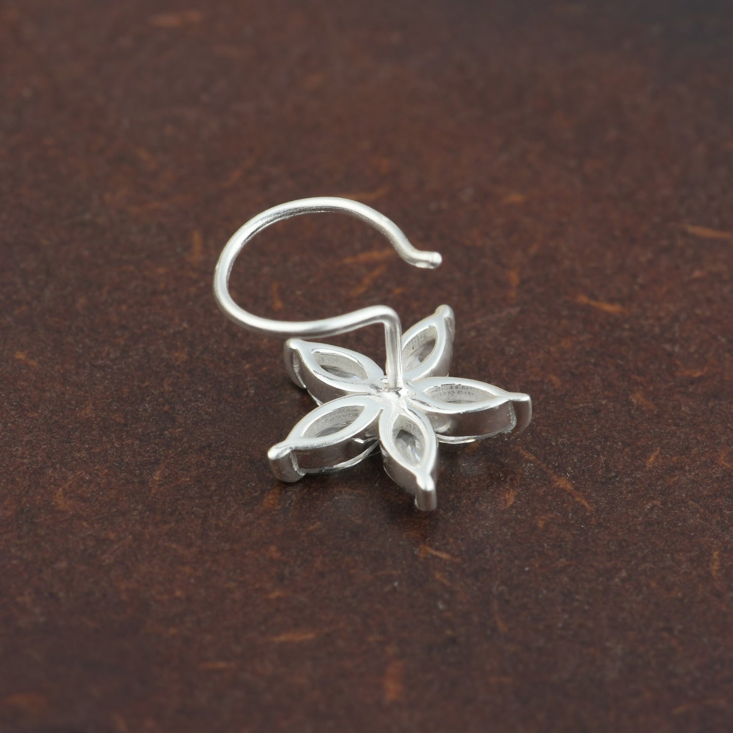 Champa CZ Silver Nose pin