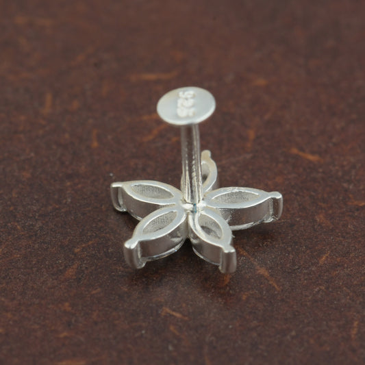 Champa CZ Silver Nose pin