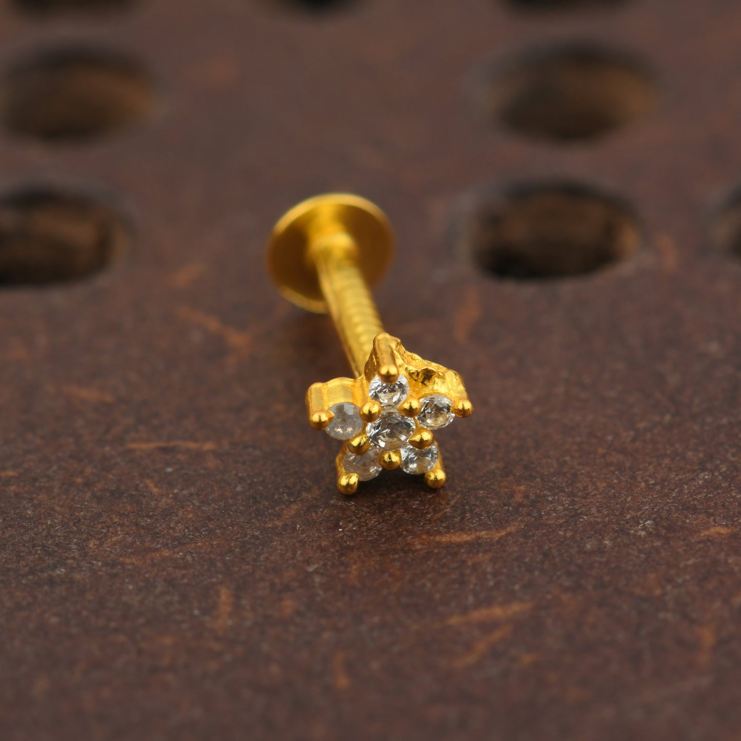 Little Star Gold Plated Silver Nose Pin