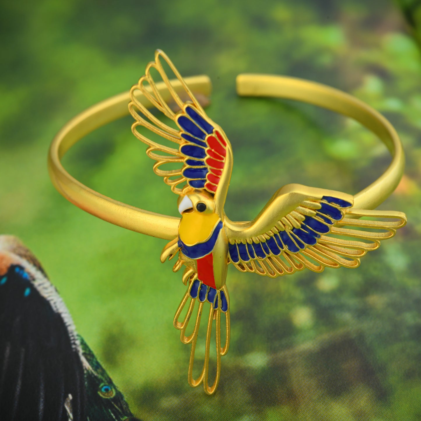 Corbett Plum Head Parrot Cuff Bracelet