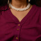 Braided Pearl Necklace (Silver-Plated)