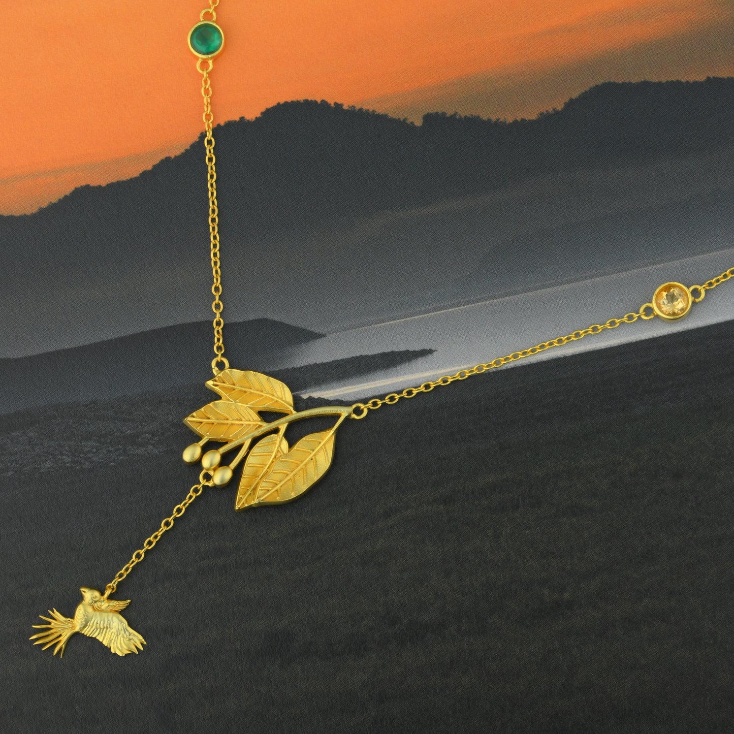 Corbett Mahua Leaf And Parrot Pendant