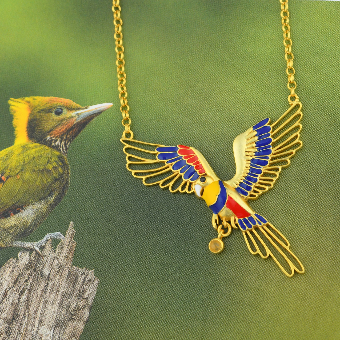 Corbett Plum Head Parrot Necklace
