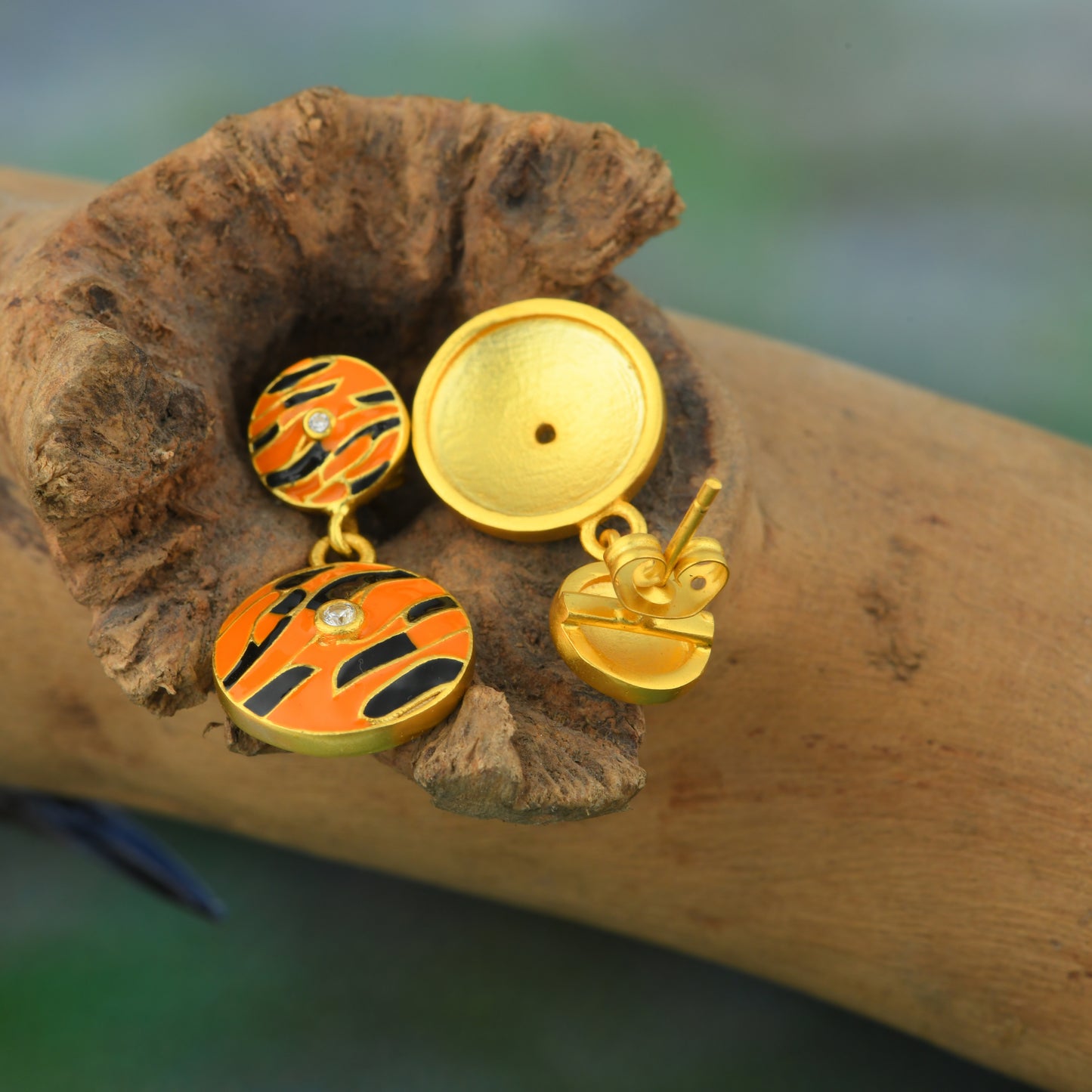 Corbett Tiger Striped Ear Studs