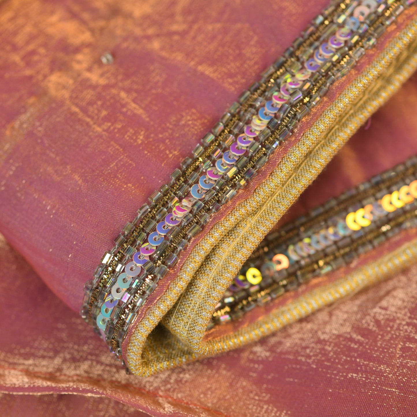 Peach Gulabi Adaa Hand Embroidered Saree