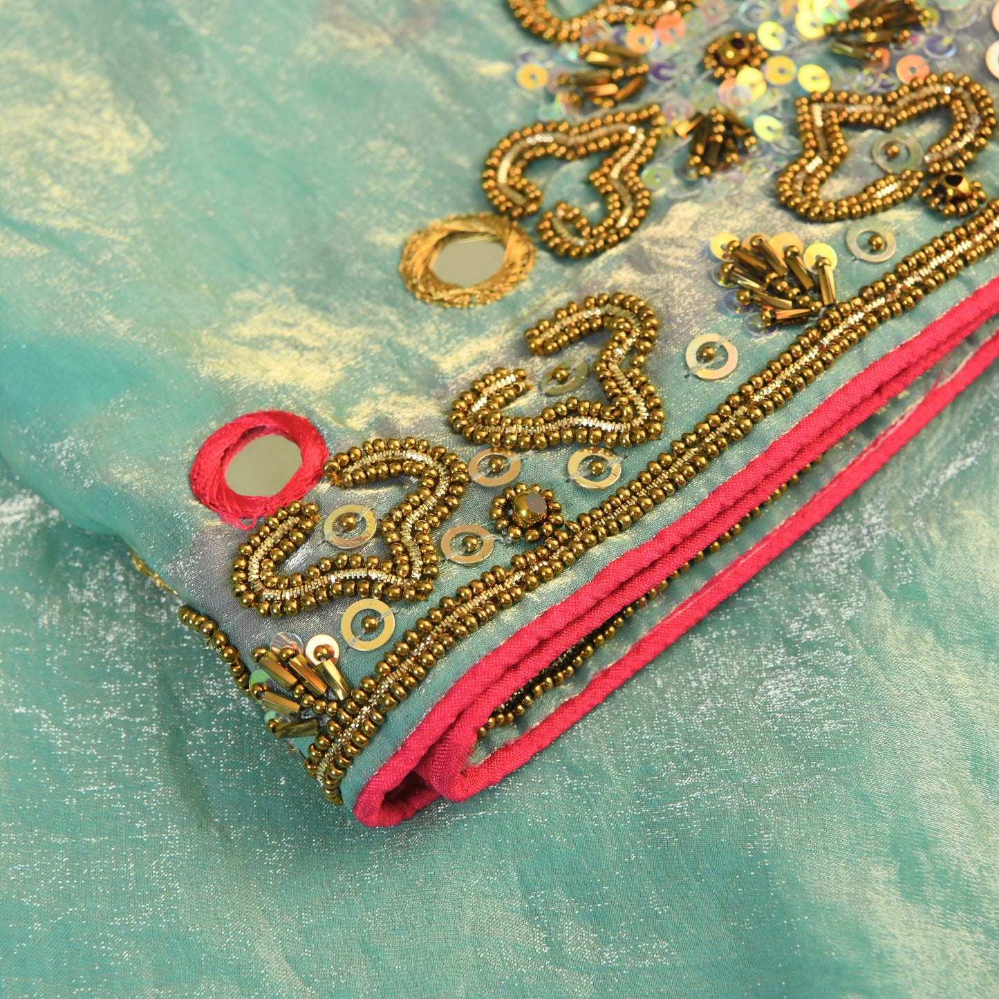 Verde Royale Hand Embroidery Saree