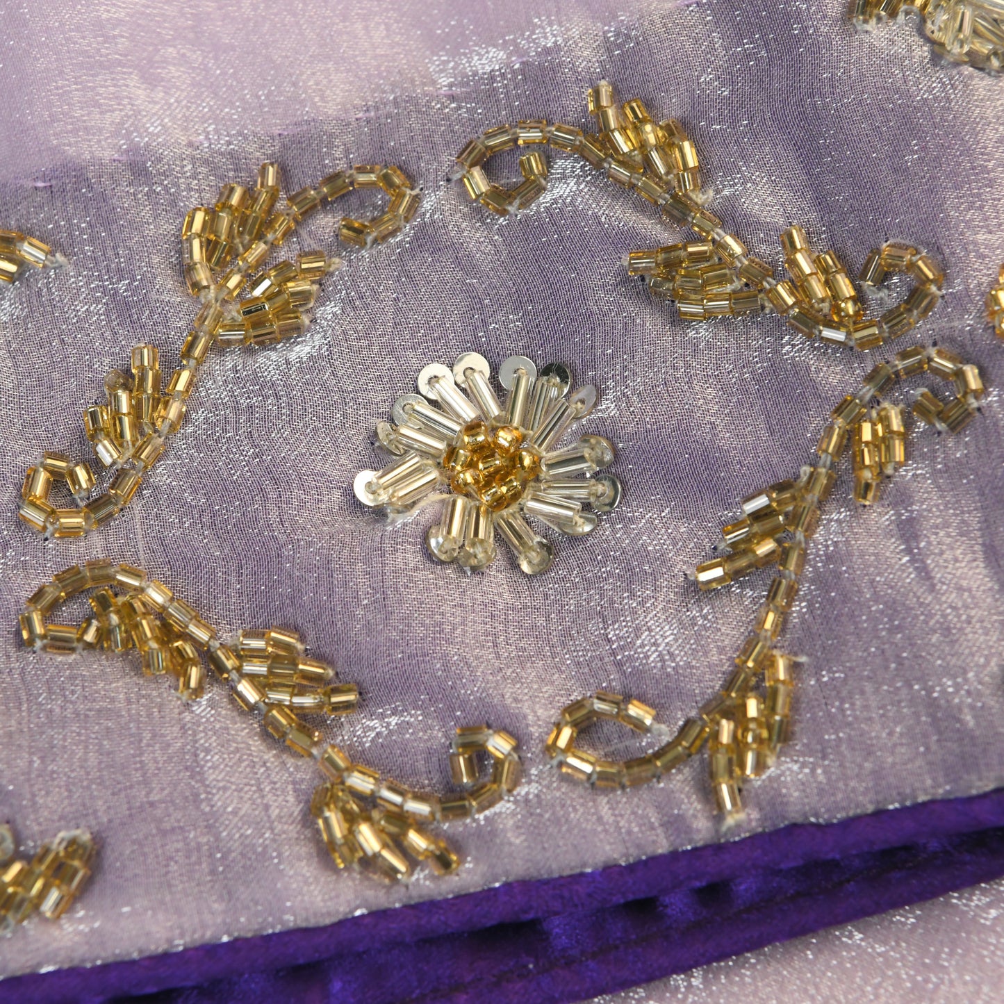 Lavender Élan Zardozi Hand embroidered Saree