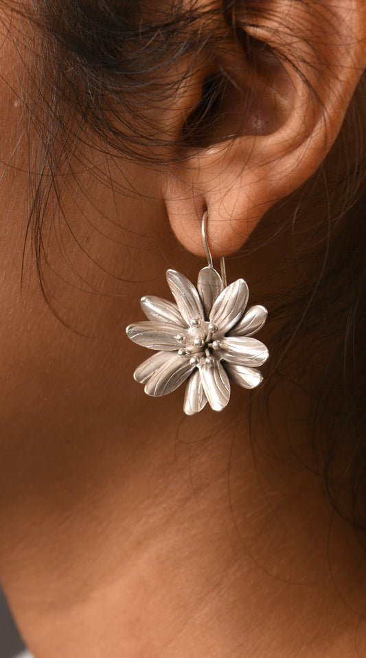 Handcrafted Silver Blossom Earrings