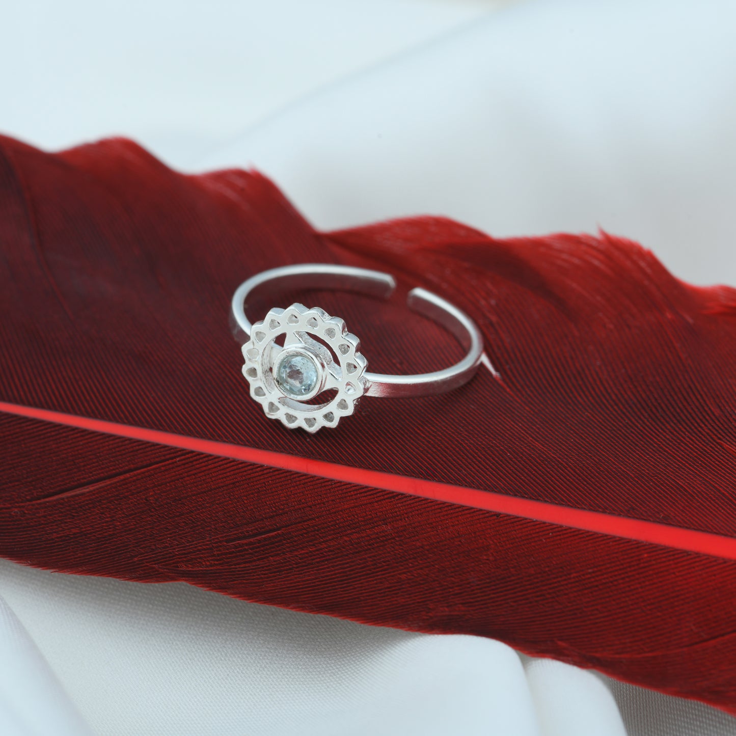 Throat Chakra Minimal Silver Ring