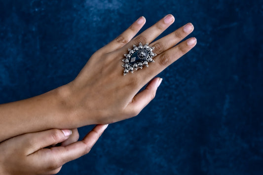 Paisley Silver Statement Ring