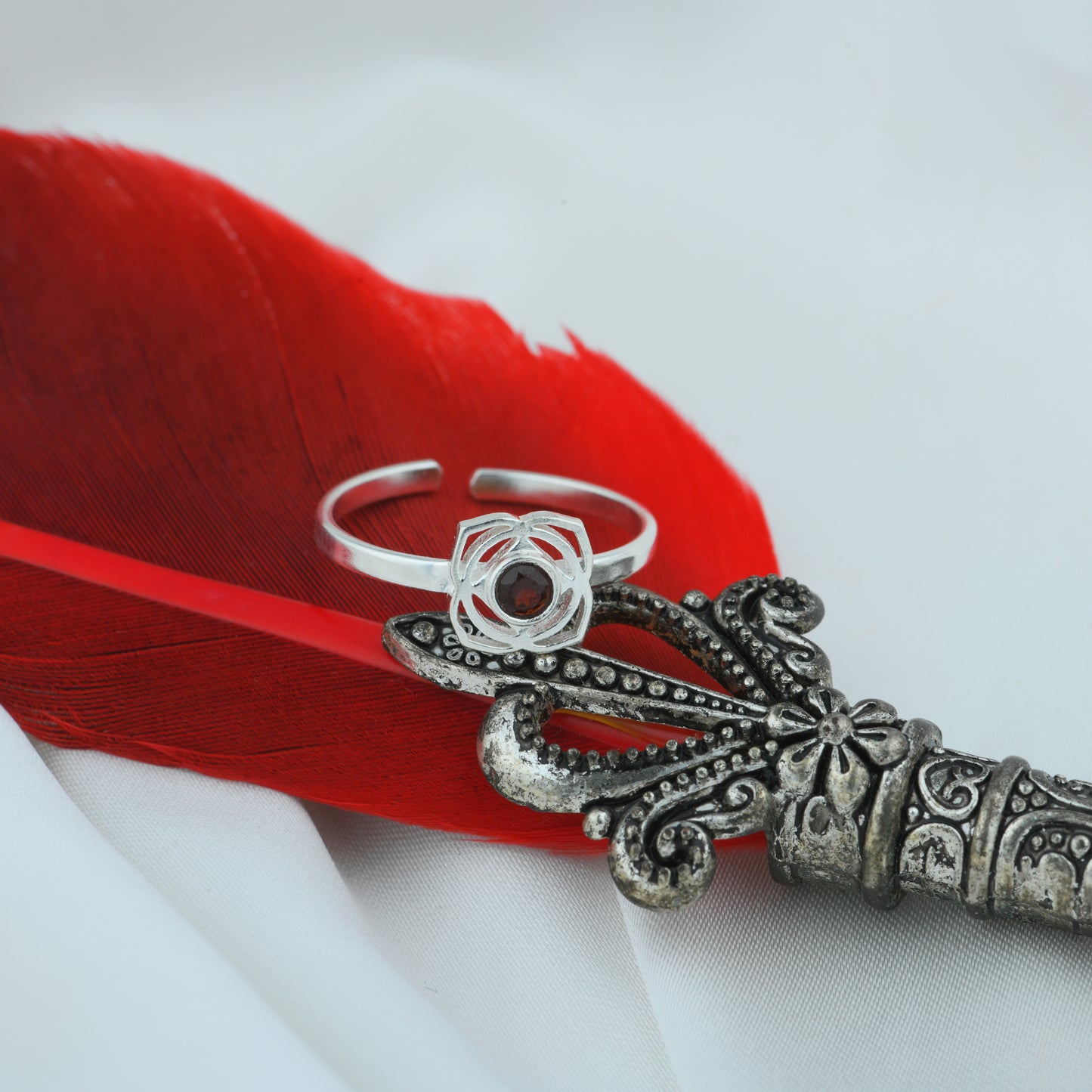 Root Chakra Minimal Silver Ring