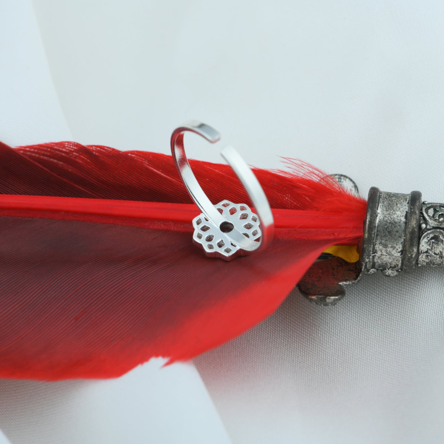 Crown Chakra Minimal Silver Ring