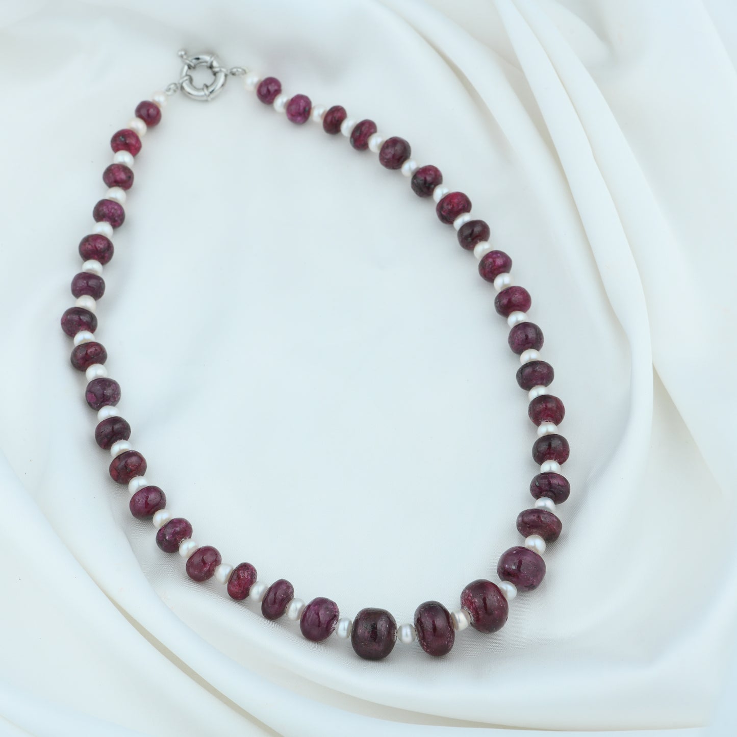 Ruby And Freshwater Pearls Necklace