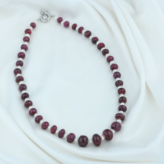 Ruby And Freshwater Pearls Necklace