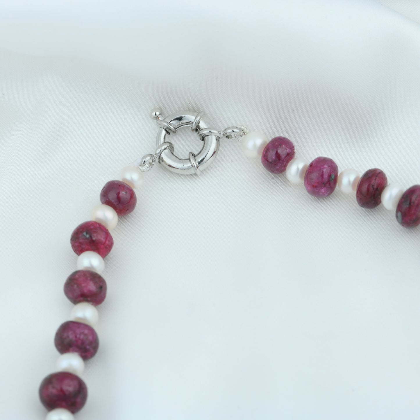 Ruby And Freshwater Pearls Necklace
