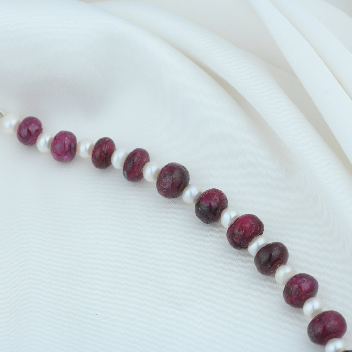 Ruby And Freshwater Pearls Necklace