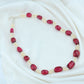 Lab Created Ruby Freshwater Pearls Necklace