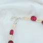 Lab Created Ruby Freshwater Pearls Necklace