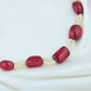 Lab Created Ruby Freshwater Pearls Necklace