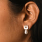 Silver Pearl Square Studs