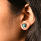 Silver Turquoise Square Studs