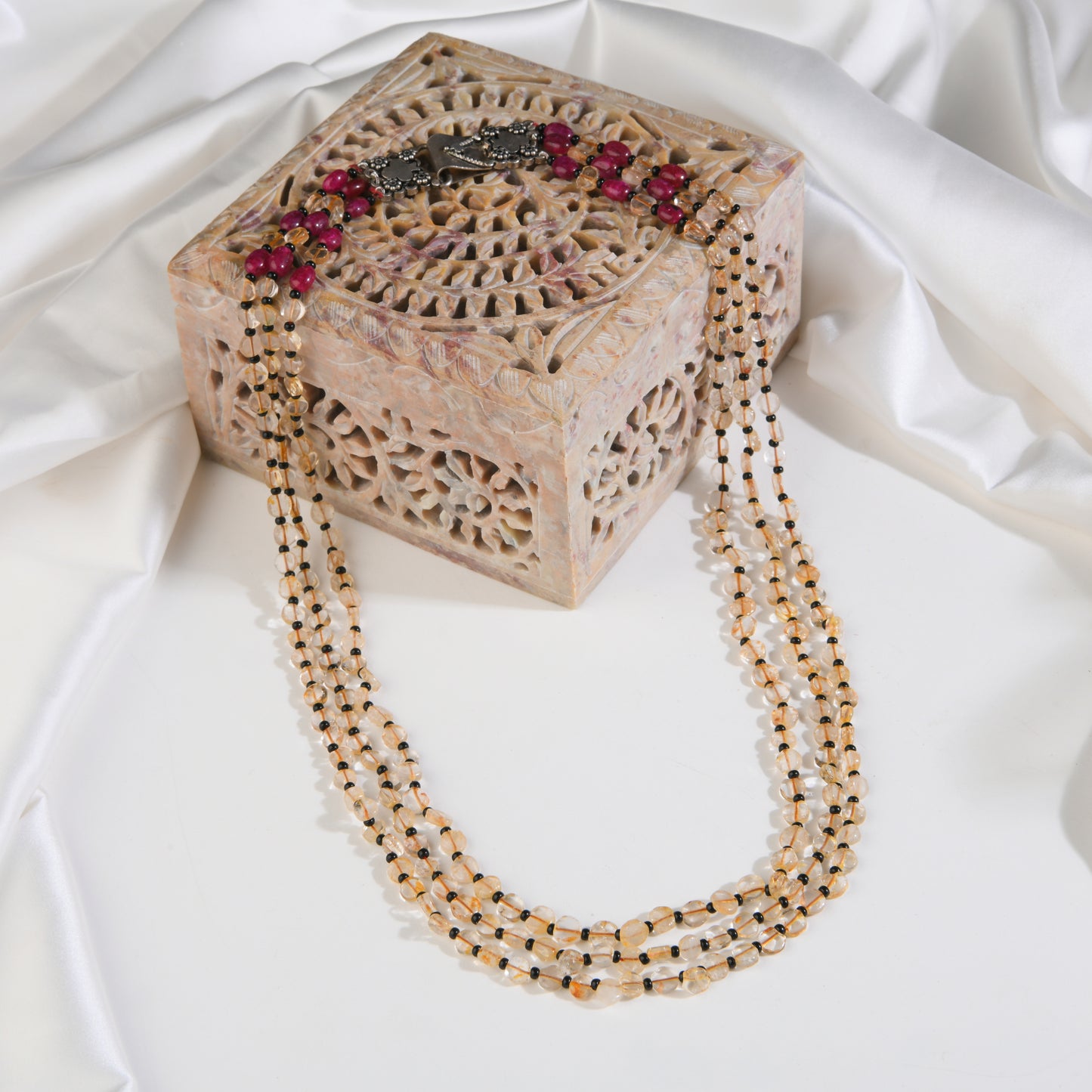 Onyx Citrine Layered Necklace