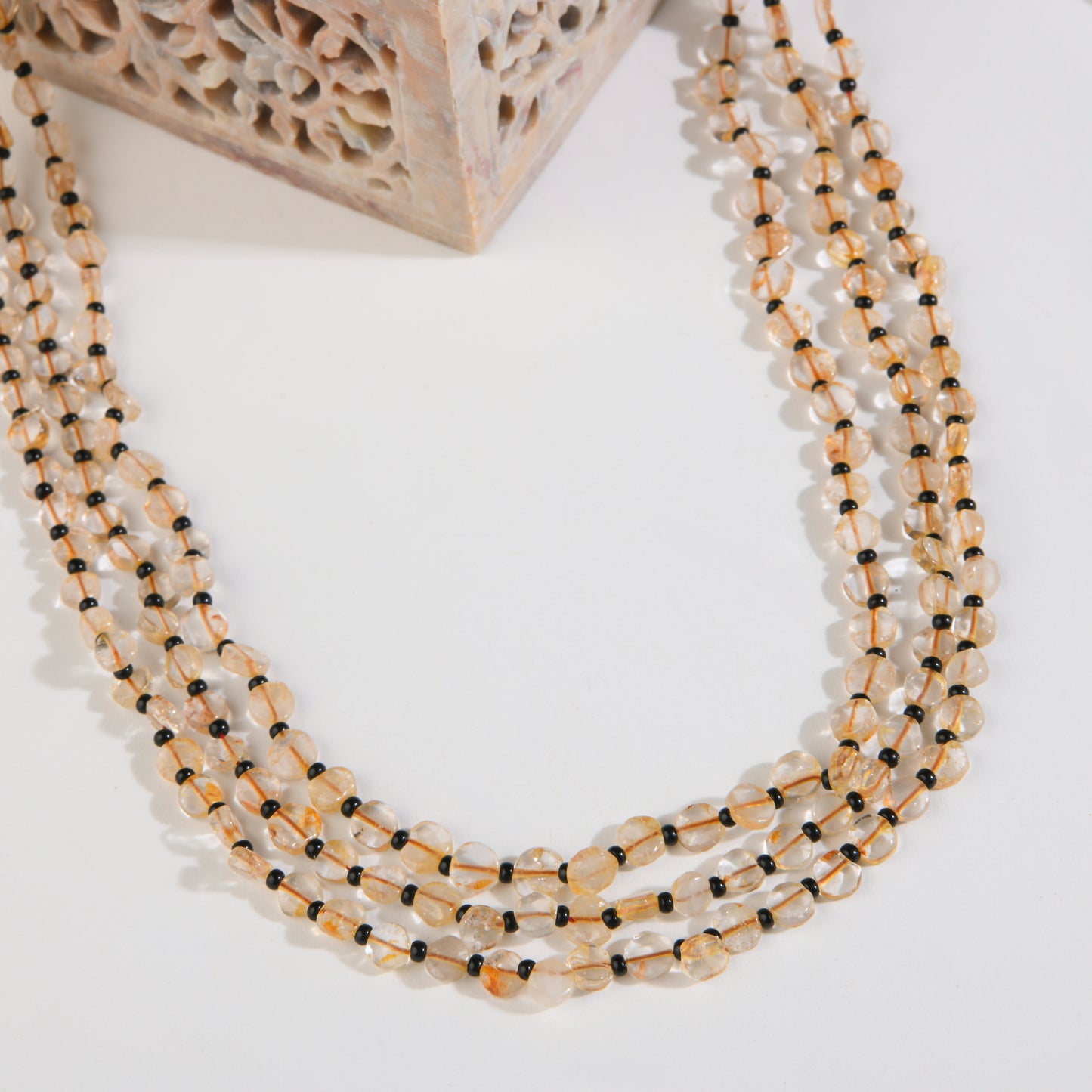 Onyx Citrine Layered Necklace