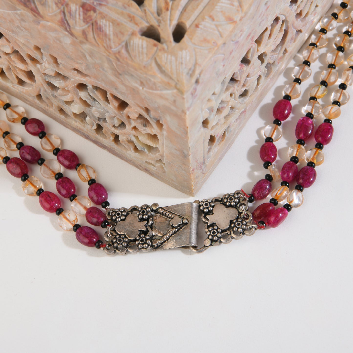 Onyx Citrine Layered Necklace