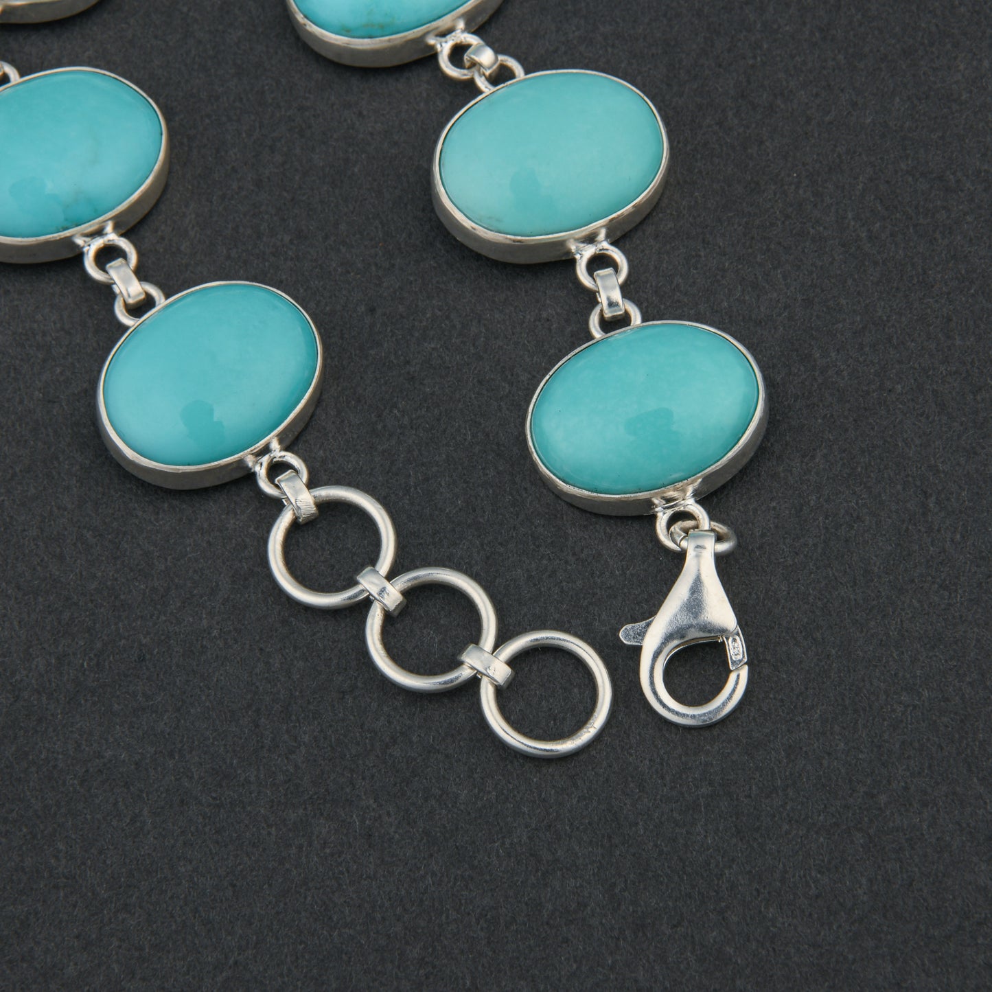 Natural Turquoise In Silver Bracelet