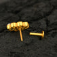 Navratna Screw Back Gold Plated Silver Nose Pin