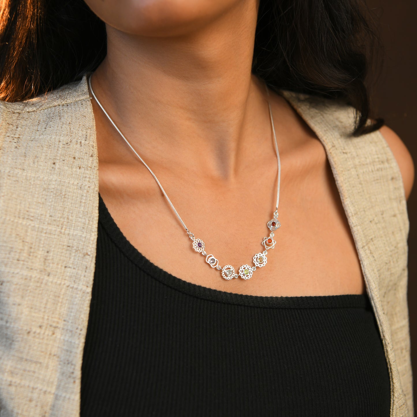 Seven Chakra Delicate Necklace