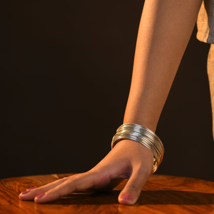 Set Of Dozen Silver Bangles