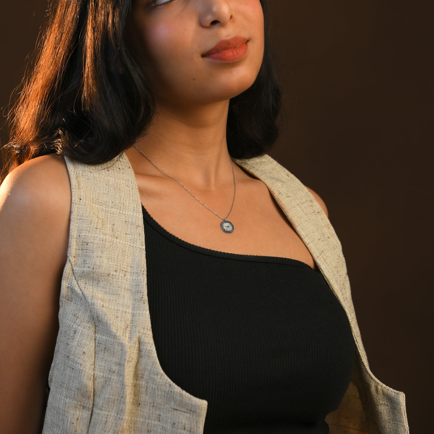 Hazel Cubic Zirconia Silver Necklace