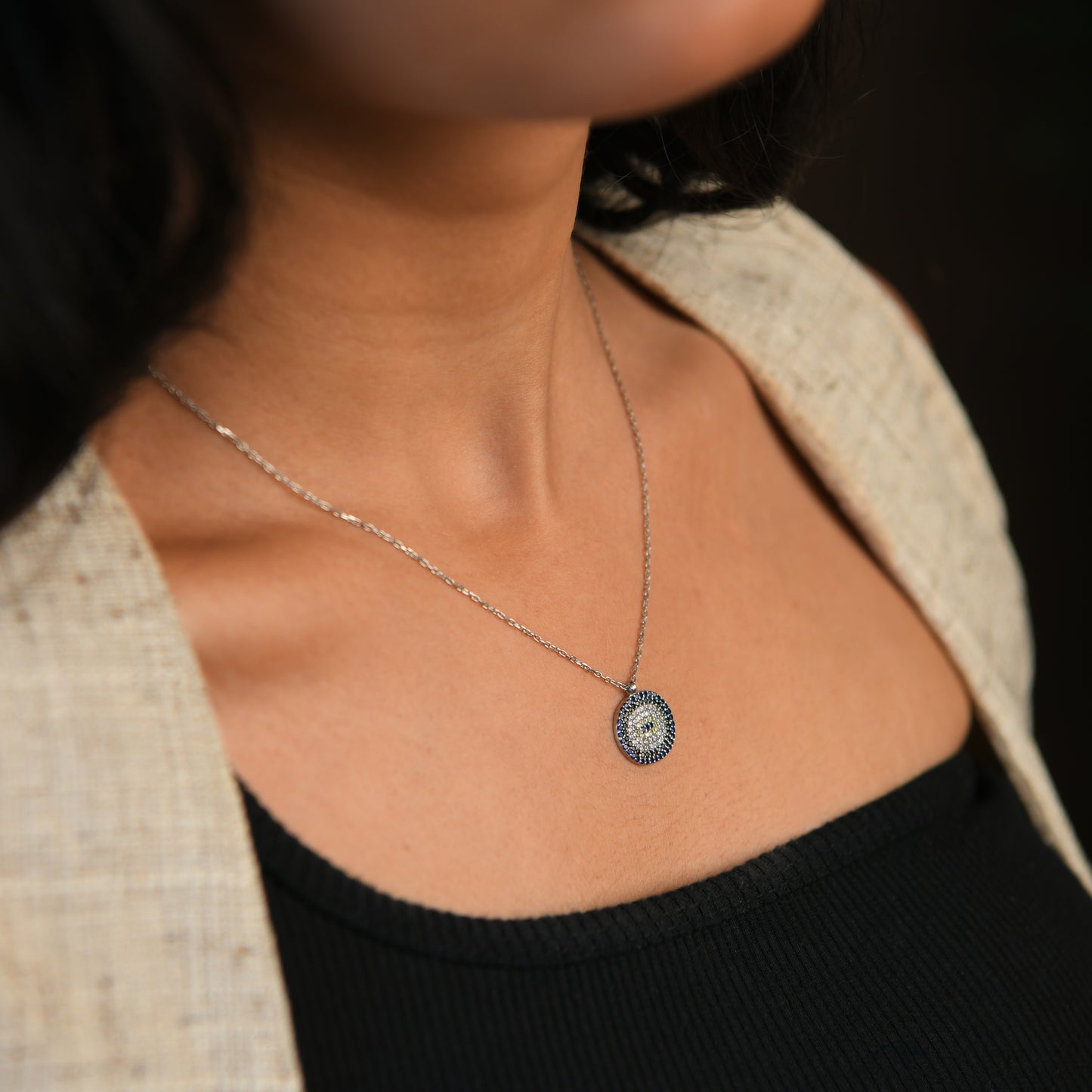 Hazel Cubic Zirconia Silver Necklace