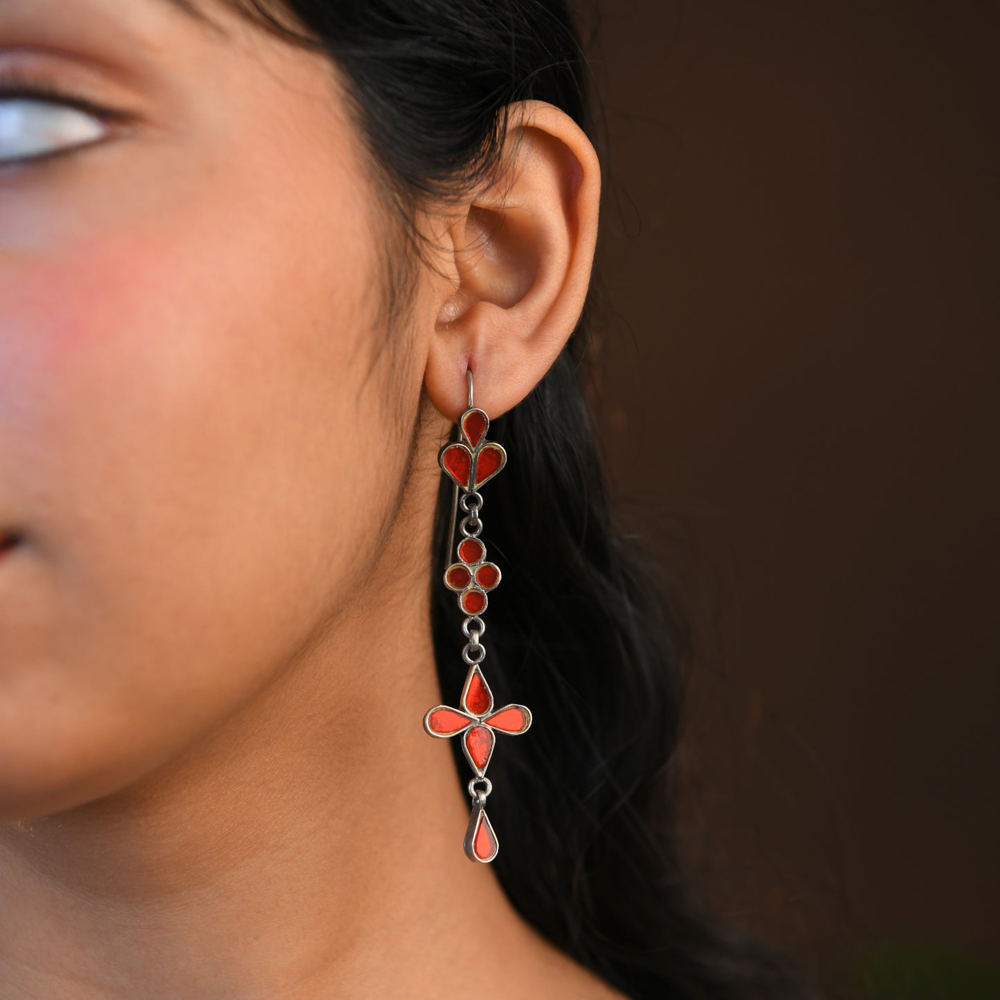 Madhu Chandrika Sunrise Streaks Silver Earrings