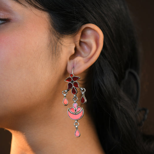 Madhu Chandrika Lali Silver Earrings