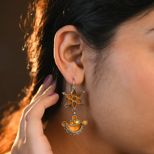 Madhu Chandrika Sun And Sand Silver Earrings