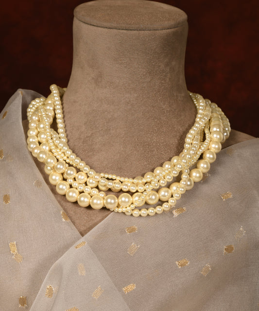 Ivory Interwoven Pearl Necklace