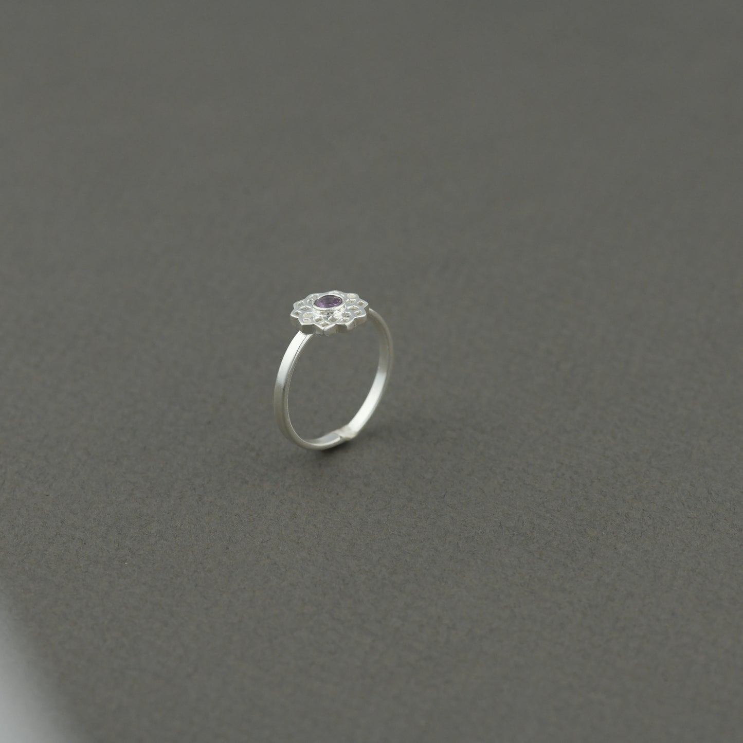 Crown Chakra Minimal Silver Ring