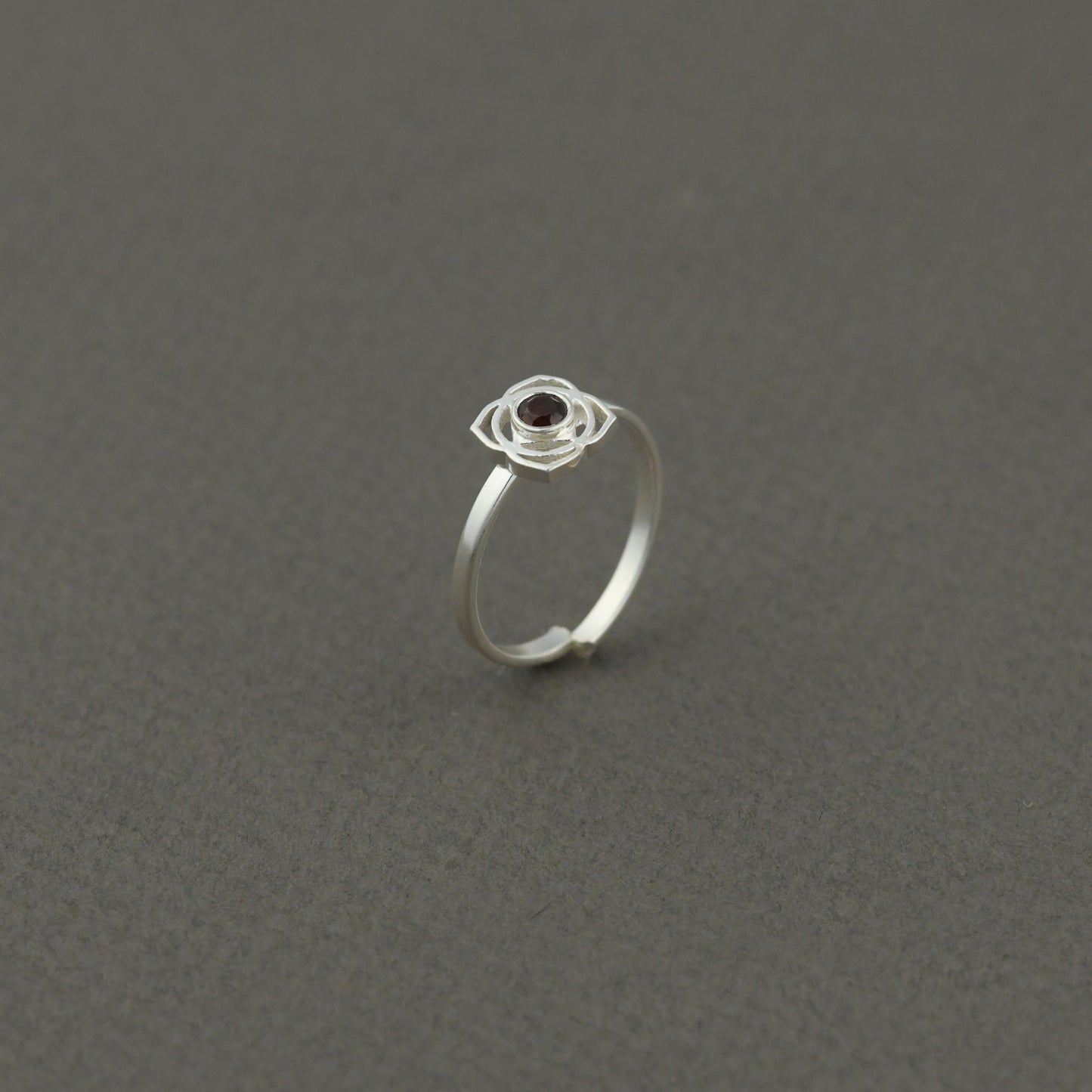 Root Chakra Minimal Silver Ring