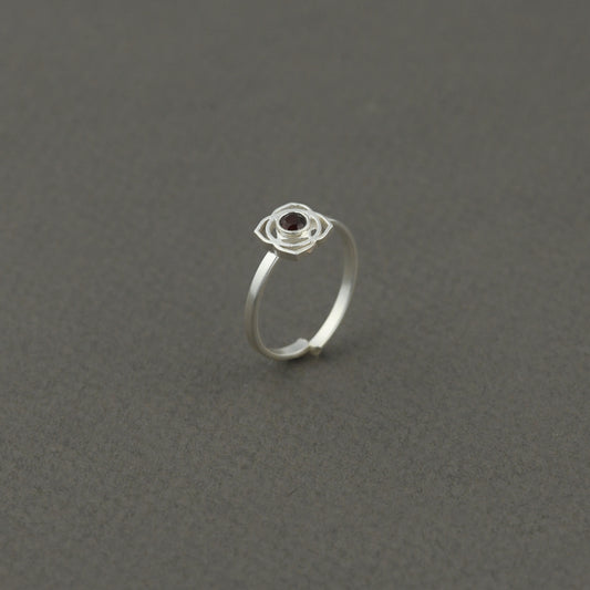 Root Chakra Minimal Silver Ring