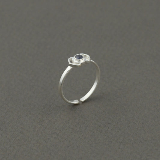 Third Eye Chakra Minimal Silver Ring
