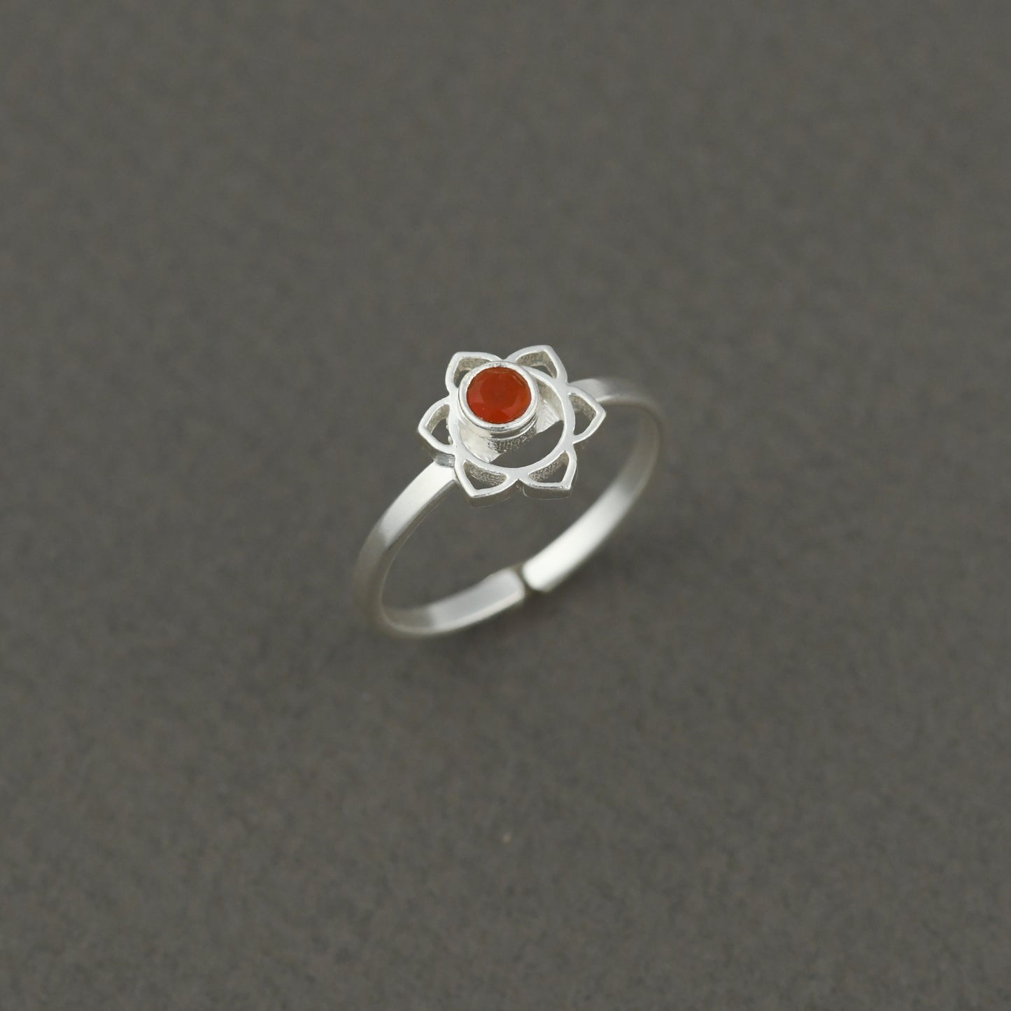 Sacral Chakra Minimal Silver Ring