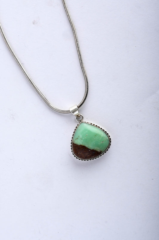 The Green Jasper Silver Pendant