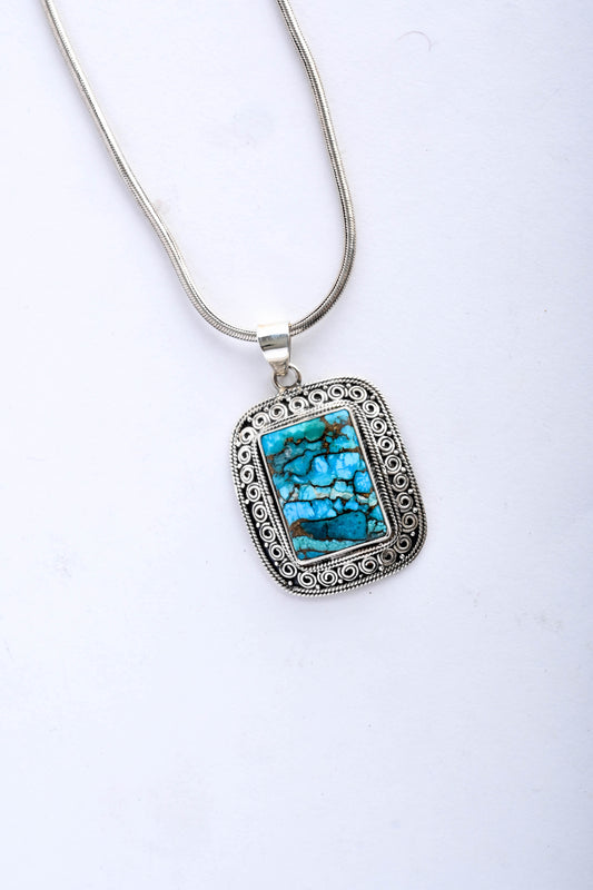 Azurite Beauty Silver Pendant