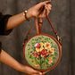 Hand Painted "The Flower Bouquet" Leather Sling Bag