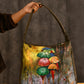"A Rainy Day" Hand painted Leather Hobo Bag