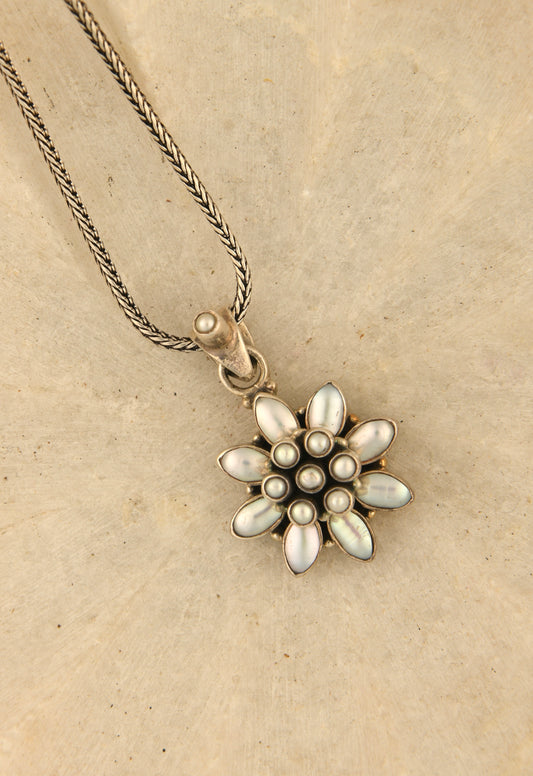 Pearl Blossoming Flower Pendant